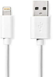 Nedis Cablu incarcator/date Apple Lightning 8-Pini - USB-A tata 1m 2.4A alb Nedis (CCGB39300WT10)