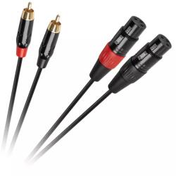 Cabletech Cablu stereo XLR 3pin mama - 2x RCA tata 1m fire 2x18/0.10mm OFC +PVC +impletitura 32/0.10mm OFC KPO2930 CABLETECH (KPO2930)