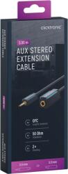clicktronic Cablu prelungitor audio Profesional Jack 3.5 mm 3m mama-tata stereo OFC cupru dublu ecaranat fara oxigen Clicktronic 70488 (70488) - habo