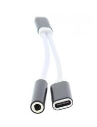 Well Adaptor USB Type C tata - jack 3.5 mm mama si USB Type C mama 13cm Well (ADAPT-USBC-3.5mm/USBC-02BK-WL) - habo