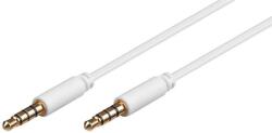 Goobay Cablu conector slim aurit Jack 4 pini 3.5 mm tata - 3.5 mm tata 1m alb cupru 4 contacte Goobay (63827)