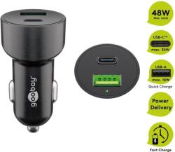 Goobay Incarcator 12-24V auto rapid dublu USB si USB type C PD 3A 48W Goobay (39908)