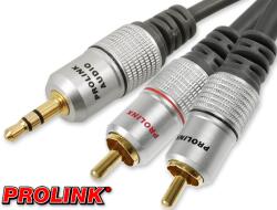 Prolink Cablu Jack 3.5 mm mufa tata - tata RCA mufa x2 1.8m negru PROLINK TCV3420-1.8 (TCV3420-1.8) - habo