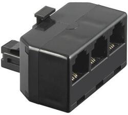 Goobay Adaptor RJ11 tata la 3x RJ11 mama negru Goobay (68590)