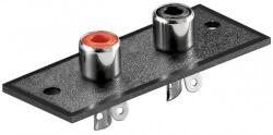 Goobay Mufa 2x RCA mama montabil pe panou rosu-negru Goobay (11310)