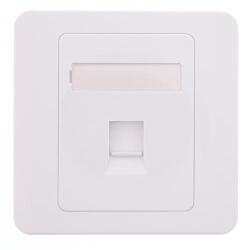 Well Capac priza RJ45 fara Keystone 1-port alb Well (LANWP-1P-WL) - habo