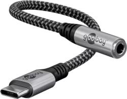 Goobay Cablu adaptor USB-C la mufa Jack 3.5 mm mama 15cm textil Goobay 74056 (74056) - habo