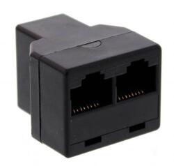 Well Adaptor telefonic 1x RJ11 6P4C mama - 2x RJ11 6P4C mama negru Well (TEL-0036-BK-WL)