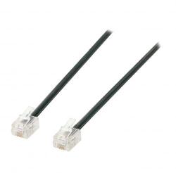 Well Cablu telefon mufat RJ11 (6P4C) 7/0.10 CCS negru 3m Well (TEL-0012-3BK-WL)
