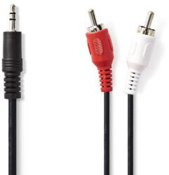 Nedis Cablu Jack 3.5 mm la 2x RCA 1.5m tata-tata negru NEDIS (CAGB22200BK15)