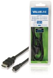 Valueline Cablu micro HDMI - HDMI tata-tata High Speed Ethernet 1m VALUELINE (VLVB34700B10)