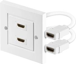 Goobay Priza de perete 2x HDMI ecranat alb Goobay (51723) - habo