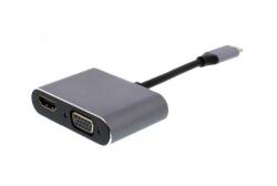 Well Adaptor USB Type C 3.1 - HDMI 4K 30Hz si VGA 1080p 60Hz Well (ADAPT-USBC-HDMI/VGA-WL) - habo