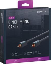 clicktronic Cablu audio-video Profesional 1x RCA tata-tata 5m 75ohm OFC cupru dublu ecaranat AWG24 aurit Clicktronic 70447 (70447) - habo