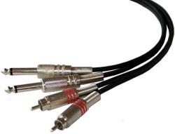 ibiza Cablu 2x RCA tata la 2x Jack 6.35 mono 1.5m (CM1.5RJ-2) - habo