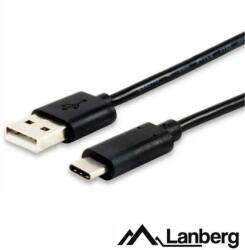 Lanberg Cablu USB 2.0 USB A - USB C 3m negru fire Cupru LANBERG CA-USBO-20CU-0030-BK (CA-USBO-20CU-0030-BK)