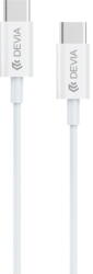DEVIA Cablu Devia Full 1m USB TYPE C - USB TYPE C Alb 3A 60W (IECABFULCC)