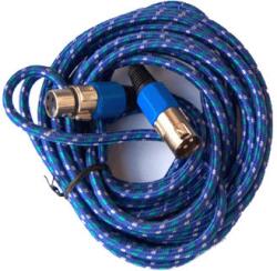 Cabletech Cablu microfon XLR mama-tata 3m textil albastru Cabletech (KPO2754-3) - habo