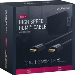 clicktronic Cablu Profesional HDMI - HDMI 20m Ultra HD 4K 30Hz cu Ethernet OFC AWG24 aurit Clicktronic 70310 (70310) - habo