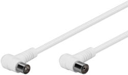 Goobay Cablu COAXIAL TV antena 2.5m cotit 90 grade mama-tata 75 ohm clasa A 85DB Dublu ecranat CCS alb 67354 Goobay (67354)