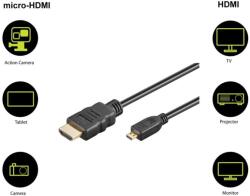 Goobay Cablu HDMI 2.0 - micro HDMI 5m 4K Ultra HD 2160p 60Hz negru Goobay 53787 (53787) - habo