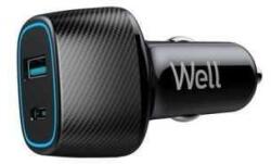 Well Incarcator auto Well 63W 1XUSB TYPE C PD 45W + USB-A QC 18W negru PSUP-USB-CPQ6301BK-WL (PSUP-USB-CPQ6301BK-WL)