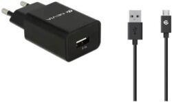 DEVIA Incarcator Voiaj 1x USB 2.1A +cablu micro USB 1m Negru Devia 12MN (EA004)