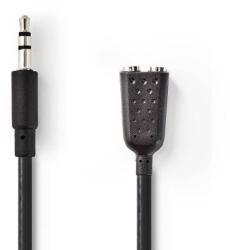 Nedis Cablu Audio Stereo Jack 3.5 mm tata - 2x 3.5 mm mama 0.2m Nedis (CAGP22100BK02) - habo