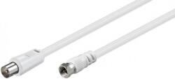 Goobay Cablu conexiune antena/ Satelit 2.5m F tata - Coaxial tata alb Goobay (11727)
