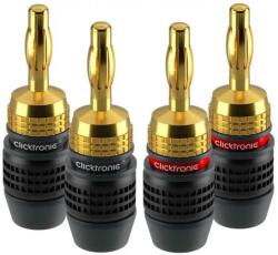 clicktronic Set 4 mufe Banana 4mm Premium Clicktronic Conexiuni Audio de Inalta Calitate pentru cablu 6.0mm2 52546 (52546)