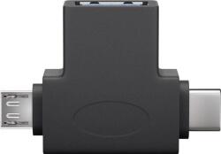 Goobay Adaptor USB 3.0 A mama la micro USB tata +USB Type C tata negru Goobay (55554) - habo