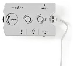 Nedis Audio Switch comutator audio analogic Nedis Jack 2x 3.5 mm tata - 3x 3.5 mm mama + 2.5 mm mama gri (ASCR10020GY) - habo