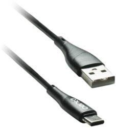 Cento Cablu USB Type C - USB 1m 3A Silicon negru CENTO C101 (CENTO-C101-TYPEC-BK) - habo