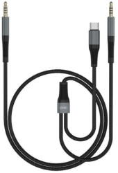 XO Cablu Jack 3.5 mm - USB type C + Jack 3.5 mm 1m negru XO-NB178B (XO-NB178B) - habo