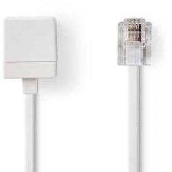 Nedis Cablu extensie telefonie RJ11 tata - RJ11 mama 10m alb Nedis (TCGP90205WT100)