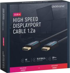 clicktronic Cablu Profesional DisplayPort - DisplayPort 15m v1.2a 4K 60Hz 21.6Gbit/s AWG24 OFC Clicktronic 70716 (70716)