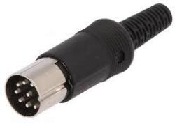 Hirschmann Mufa DIN 8 pini tata drept pe cablu cu lipire HIRSCHMANN 930 298-500 MAS 80S SCHWARZ (930 298-500 MAS80 S)