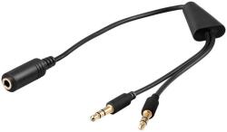 Goobay Cablu adaptor Jack 4 pini 3.5 mm mama la 2x 3.5 mm tata 20cm sau 40cm Goobay (48980) - habo