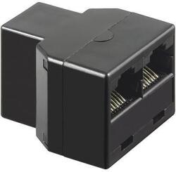 Goobay Adaptor 8p8c ISDN RJ45 mama la 2x RJ45 mama negru Goobay (50594) - habo