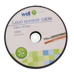 Well Cablu difuzor transparent 2x0.75mm CCA Well LSP-CCA0.75TT-100-WL (LSP-CCA0.75TT-100-WL) - habo