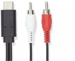 Nedis Cablu USB 3.2 Gen 1 USB-C tata Digital IN - 2x RCA tata Analogic OUT 1m negru Nedis CCGL64240BK10 (CCGL64240BK10) - habo
