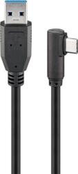 Goobay Cablu 0.5m USB Type C tata la USB A 3.0 tata unghi 90 grade negru Goobay (66500)