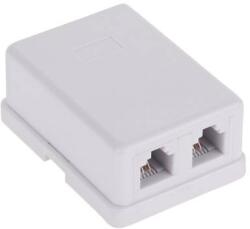 Cabletech Priza 2x RJ11 telefon 6P4C dubla Cabletech (TEL0020)