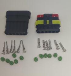 TE Connectivity Set conectori cablu Superseal 1.5 tata-mama mufa 6 pin +12 pini inclusi + 12 garnituri incluse IP67 TE Connectivity 282108-1-SET (282108-1-SET-M-F)