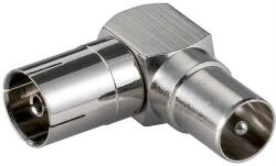 Goobay Adaptor coaxial mama - coaxial tata 90 grade metal Goobay (11391)