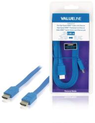 Valueline Cablu HDMI tata - HDMI tata High Speed cu Ethernet plat 2m albastru VALUELINE (VLMB34010L20) - habo