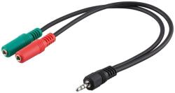 Goobay Cablu audio stereo Jack 3.5 mm 4 pini tata la 2x 3.5 mm 3 pini mama 0.3m Goobay (60467) - habo