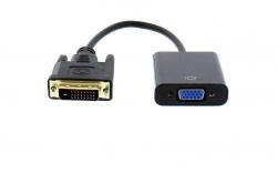 Well Cablu adaptor VGA mama - 24+1 DVI-D tata digital 15cm Well (ADAPT-VGAF/DVIM-0.15BK-WL) - habo