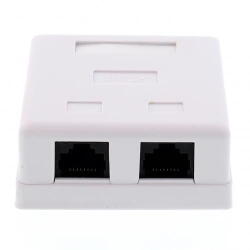 Well Priza dubla UTP CAT5 conector neecranat pe tencuiala Well (LANBOX-SM-U5X2-WL)