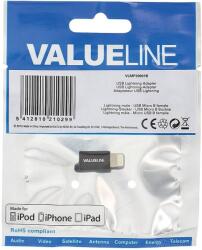 Valueline Adaptor USB Lightning tata - micro USB mama negru Valueline (VLMP39901B) - habo